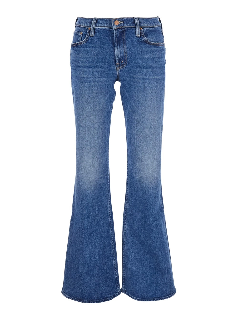 Mother jeans 'The Jinx Heel' con vita alta e taglio svasato in denim blu donna