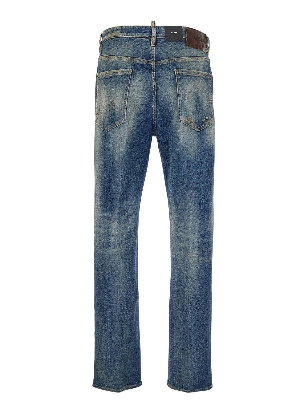 Dsquared2 Jeans con Patch Logo sul Retro e Effetto Vissuto in Denim Blu Uomo, view 2