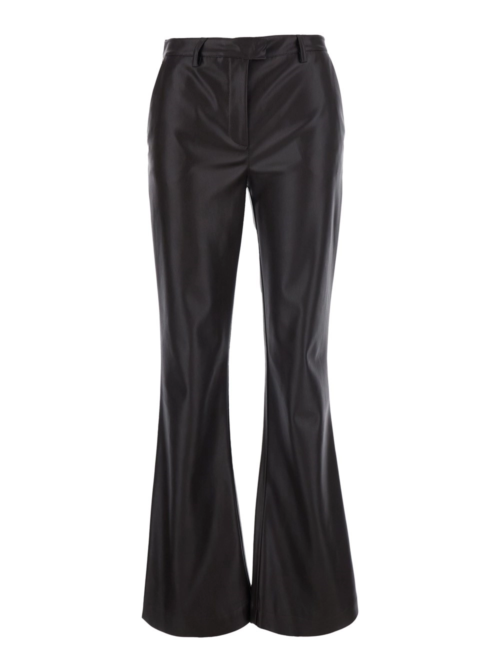 Leplain Pantaloni con passanti e taschino sul retro in ecopelle marroni per donna