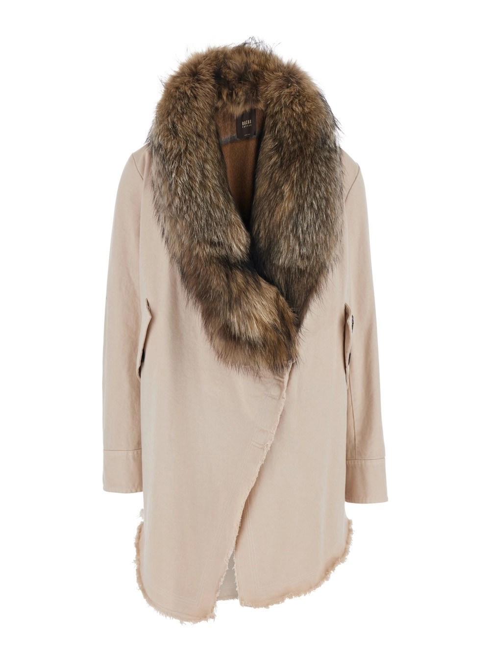 Bazar deluxe Giubbotto Parka con collo in pelliccia e fodera staccabile in tessuto beige donna