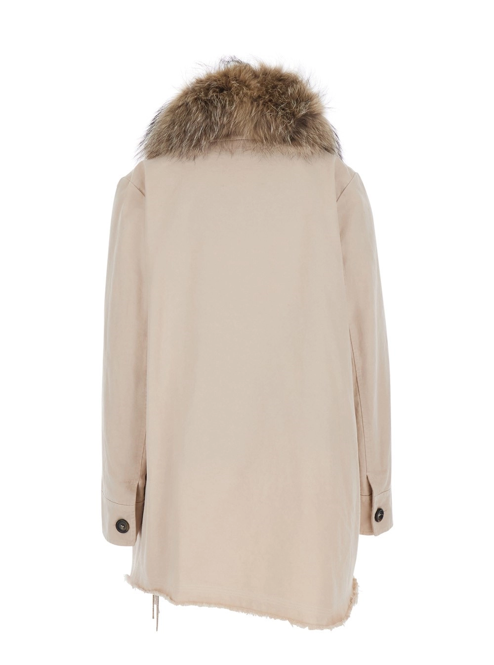 Bazar deluxe Giubbotto Parka con collo in pelliccia e fodera staccabile in tessuto beige donna, view 2