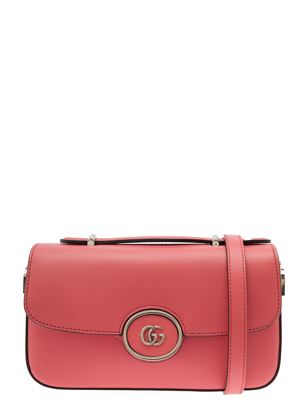 Gucci Mini Borsa a Spalla 'Petite GG' con Dettaglio Doppia G in Pelle Rosa Donna