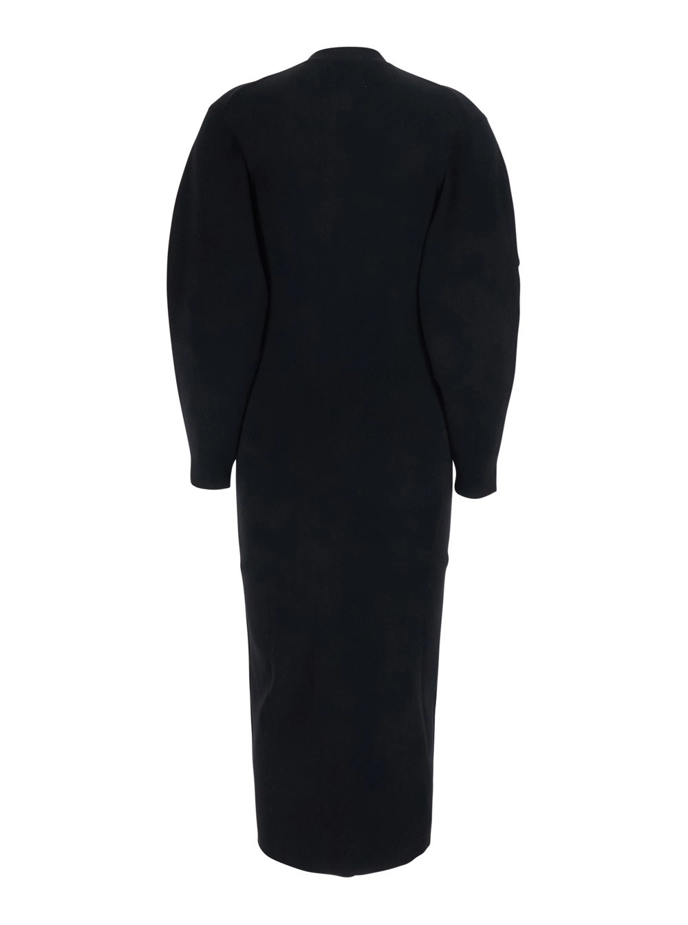 Loulou de saison Abito lungo 'Elena' con design a coste e maniche lunghe ampie in misto viscosa nero donna, view 2