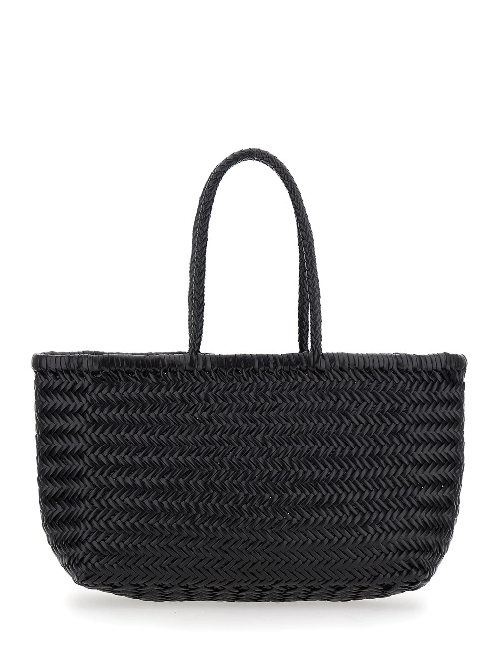 Dragon diffusion Borsa shopper 'Bamboo Triple Jump' con due manici e pelle nera donna