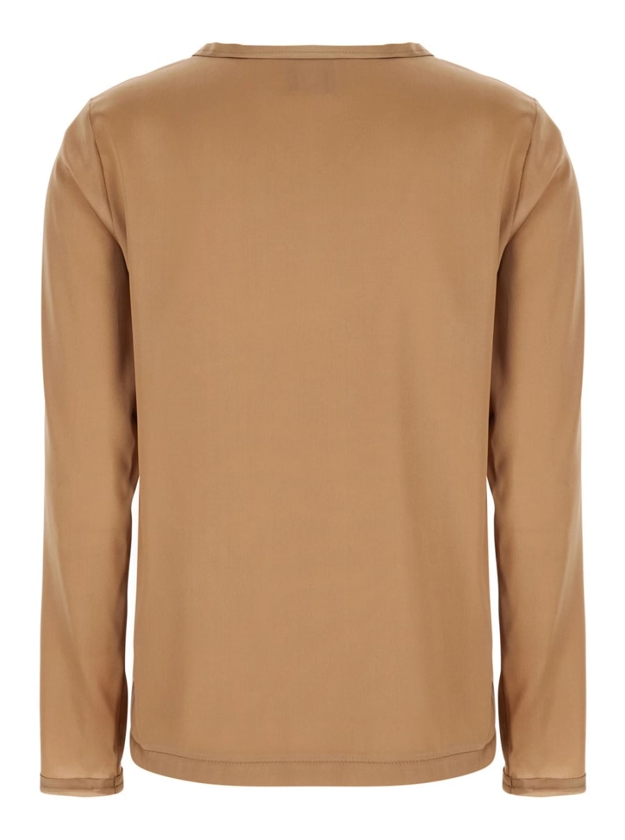 Leplain Blusa con Maniche Lunghe in Seta Marrone Donna, view 2
