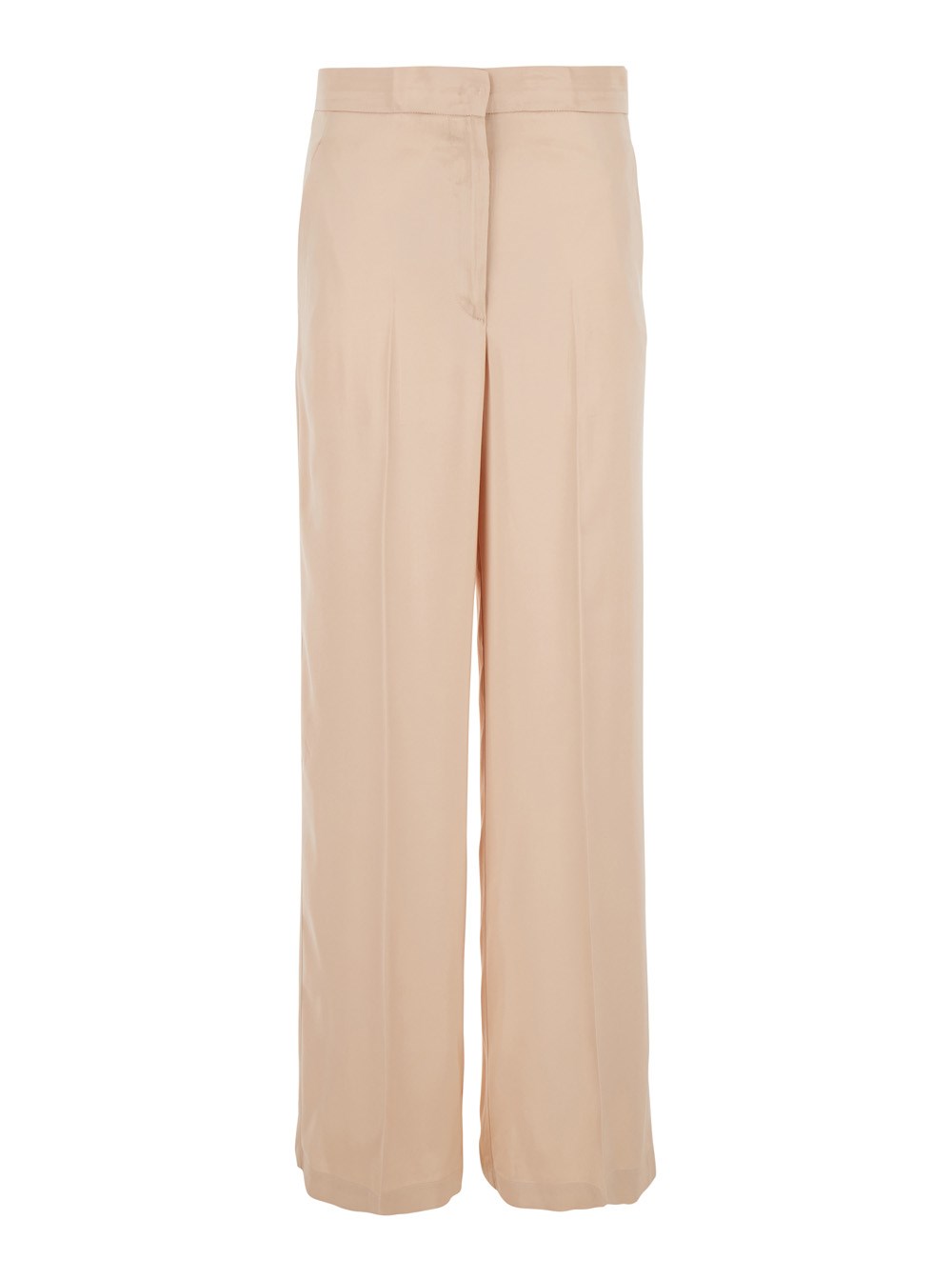 Jucca Pantaloni con Chiusura Frontale Nascosta e Tasche Laterali in Viscosa Rosa Donna