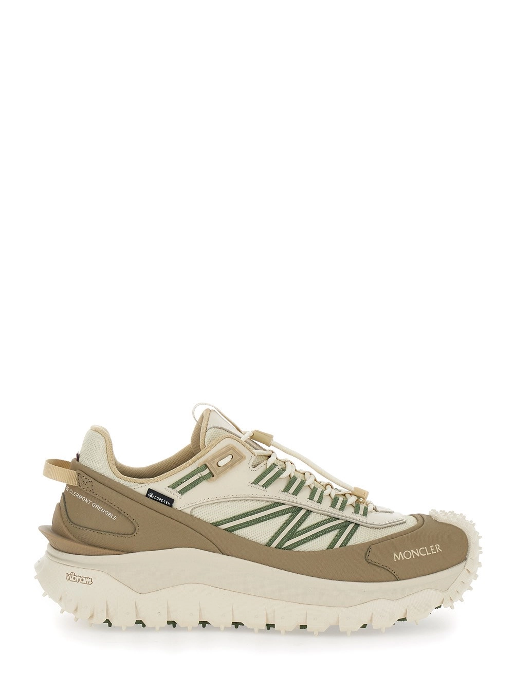 Moncler Sneaker 'Trailgrip' con Dettaglio Logo sul Fronte e Suola Chunky in Pelle Beige Uomo