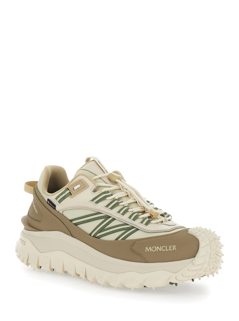 Moncler Sneaker 'Trailgrip' con Dettaglio Logo sul Fronte e Suola Chunky in Pelle Beige Uomo, view 2