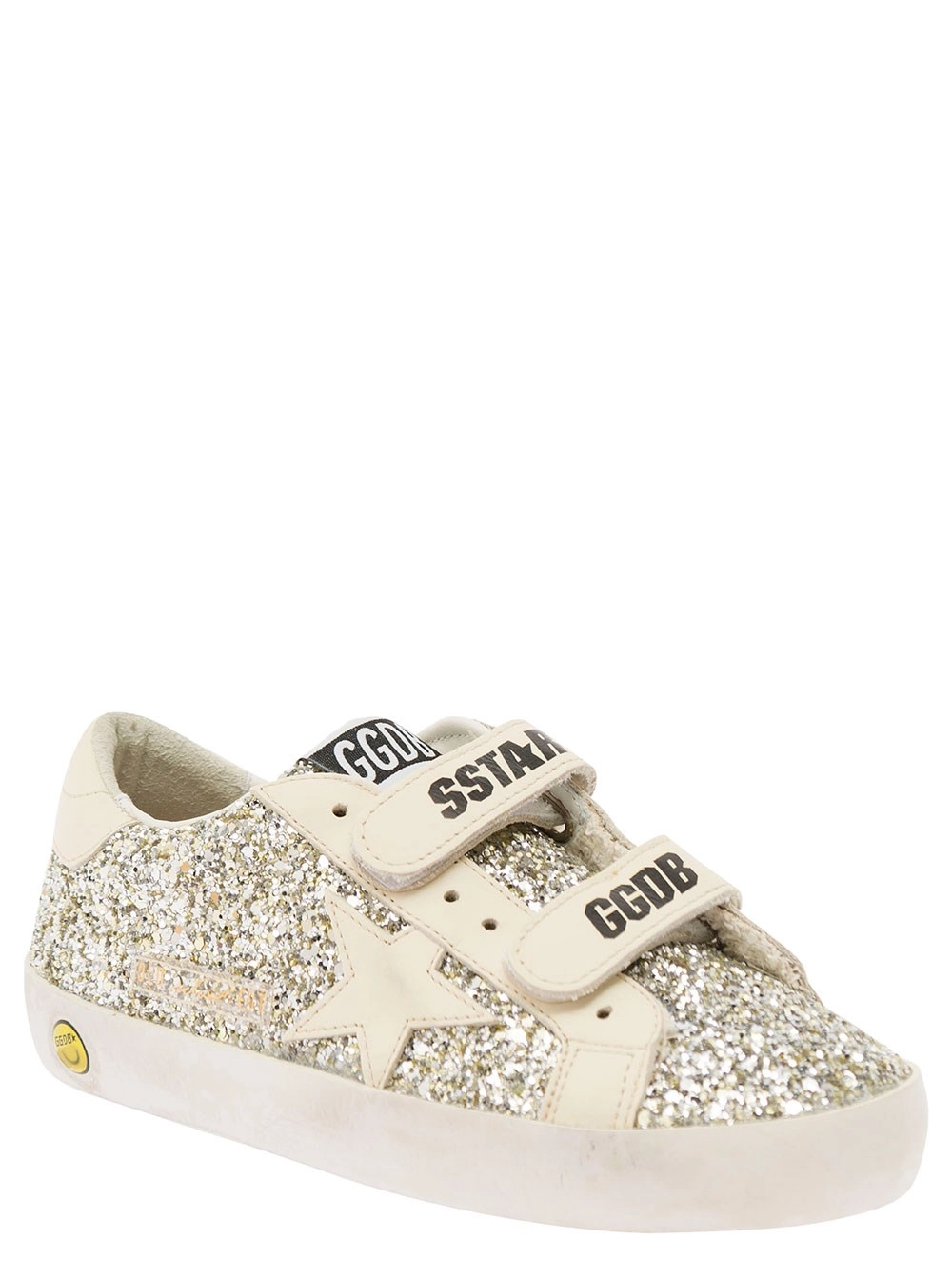 Golden goose kids Sneaker Basse con Glitter All-Over in Tessuto Tecnico Bianco Bambina, view 2