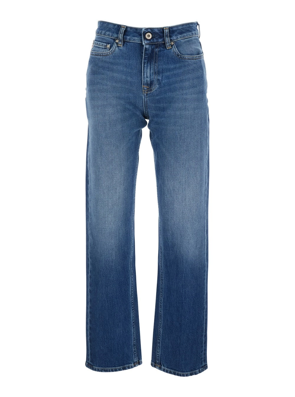 Ag jeans Jeans 'Fiance' con Design a Cinque Tasche e Patch Logo sul Retro in Denim Blu Donna