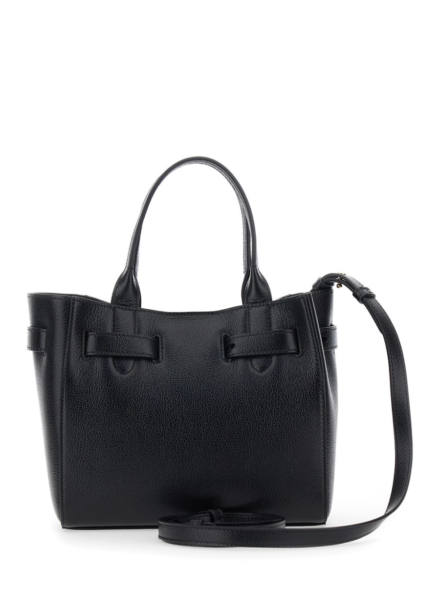 Tom Ford Borsa a Mano 'Audrey Piccola' con Cinturino Regolabile e Logo Lettering sul Fronte in Pelle Martellata Nera Donna, view 4