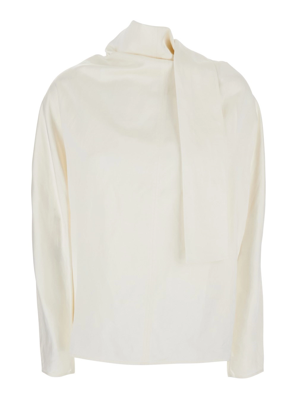 Toteme Blusa con Collo a Cowl e nodo sul retro in misto Seta Bianca Donna