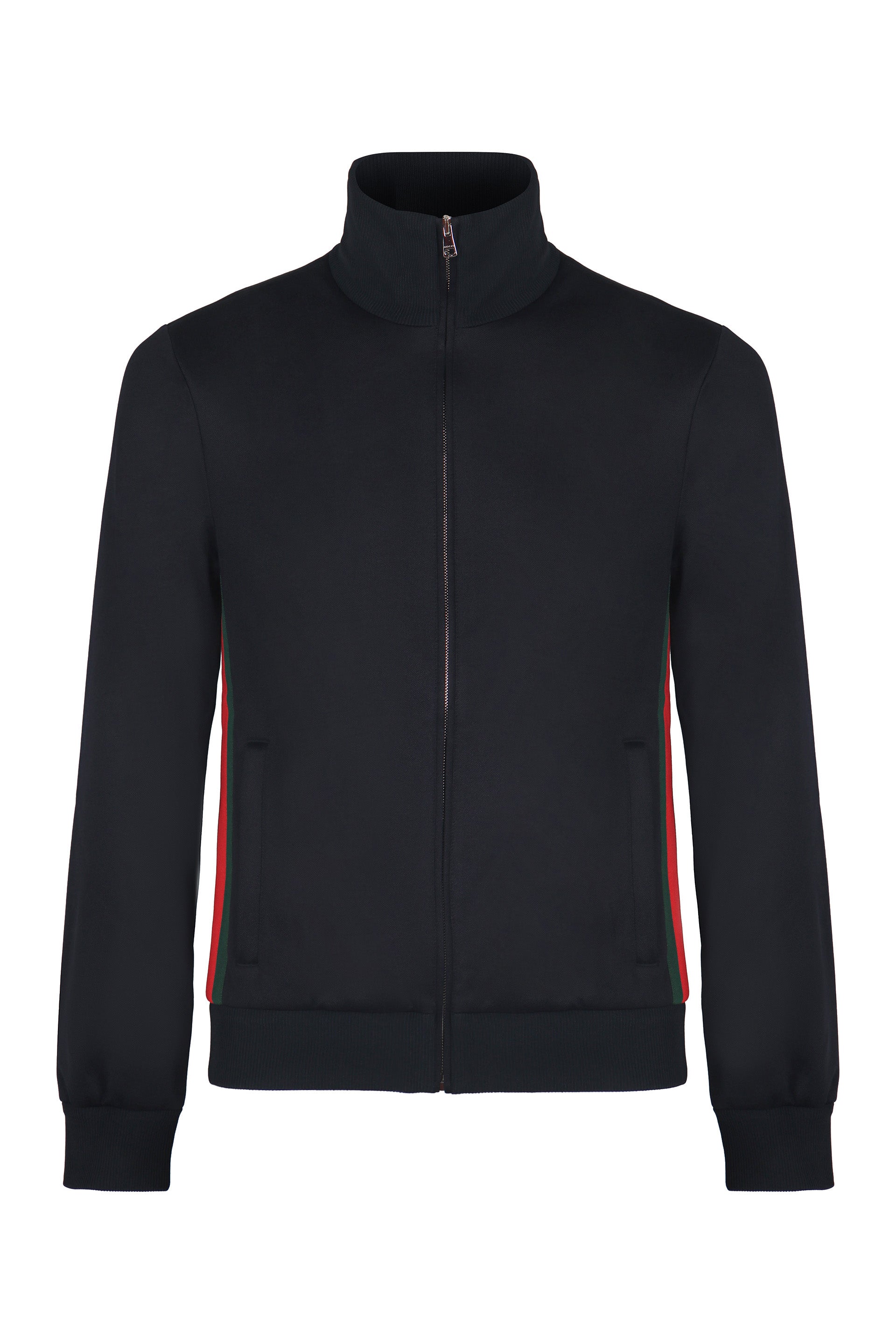 Gucci Giacca in jersey tecnico con zip e nastro Web