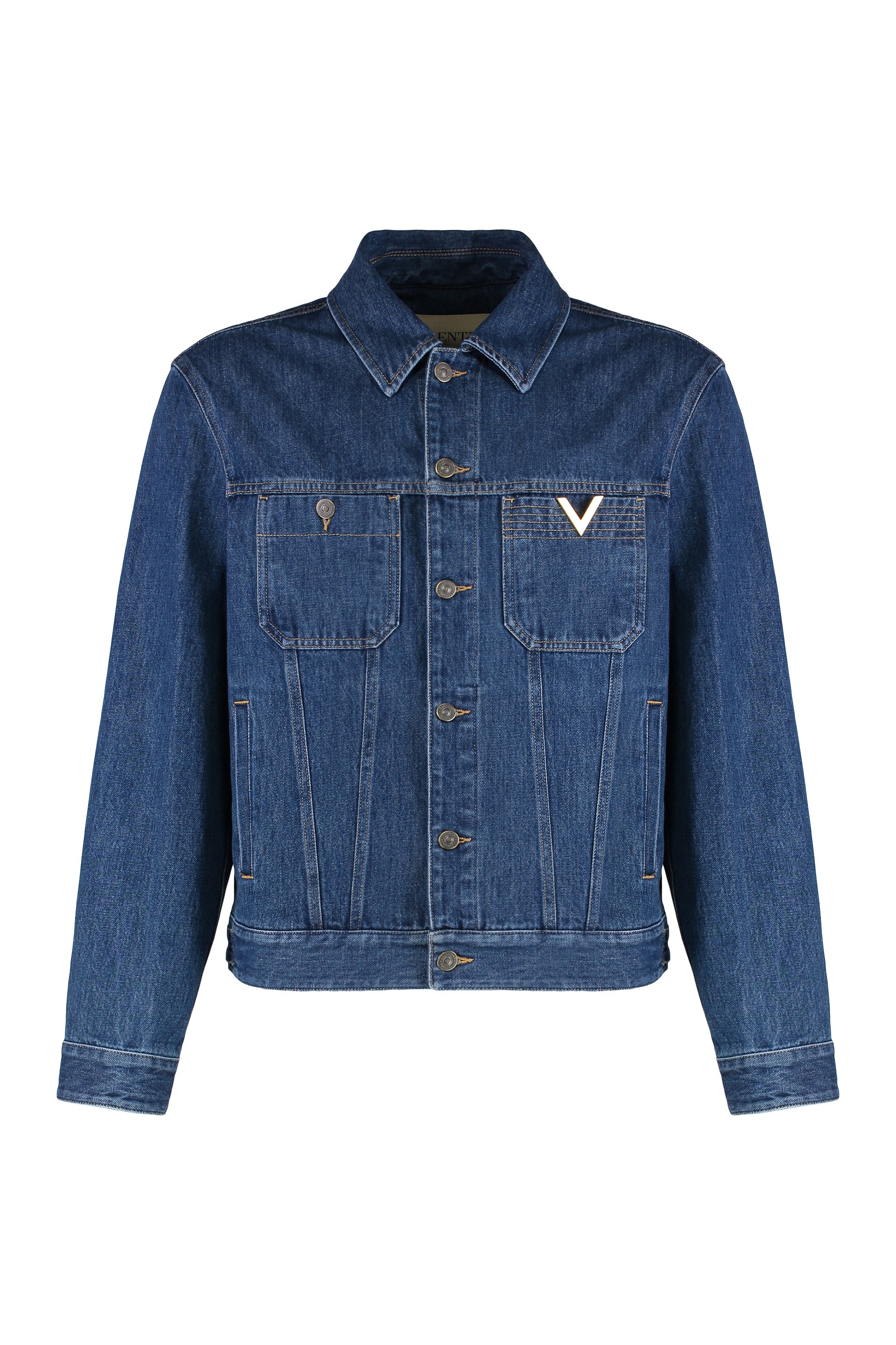 Valentino Garavani Giacca Valentino In Denim Con Vgold