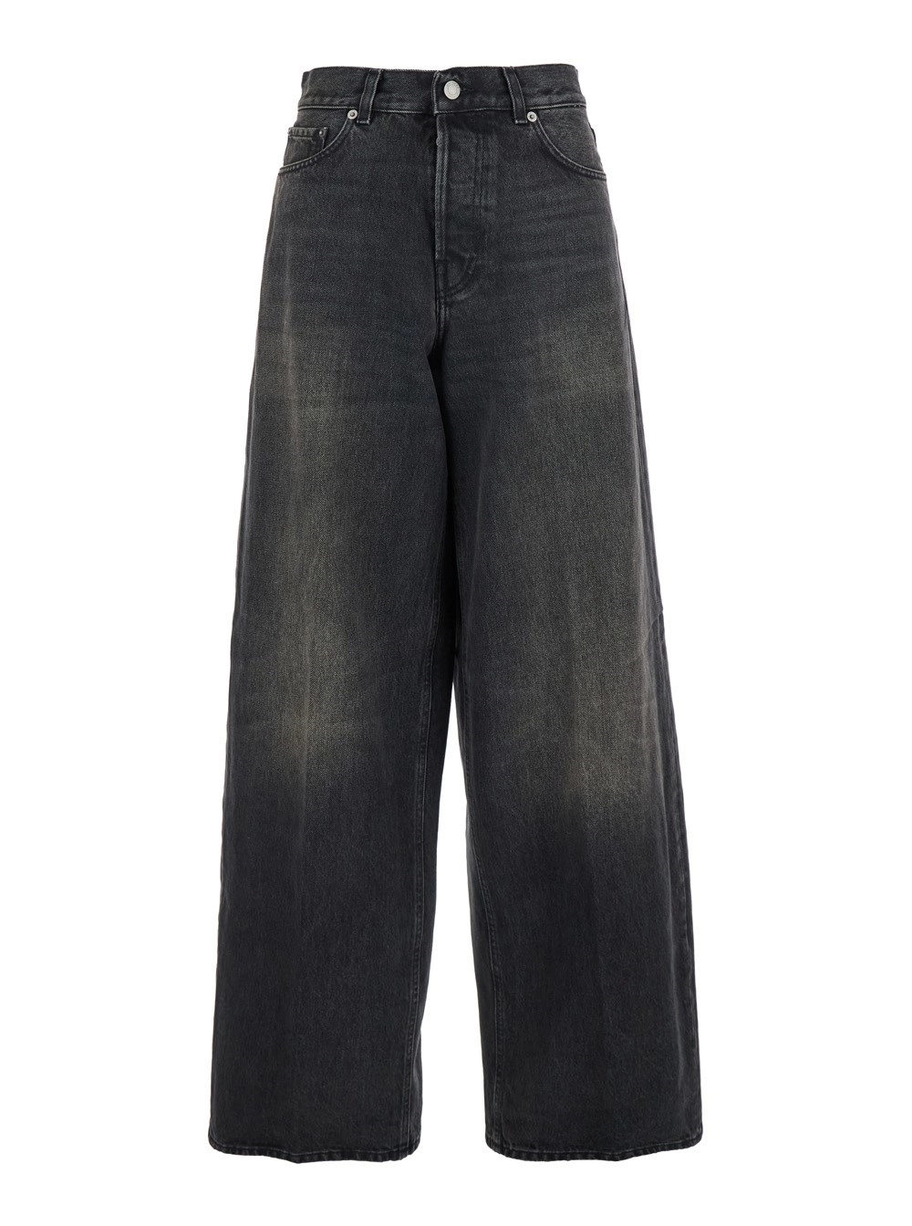 Haikure Jeans 'Bethany' con Patch Logo sul Retro e Gamba Ampia in Denim Grigio Donna