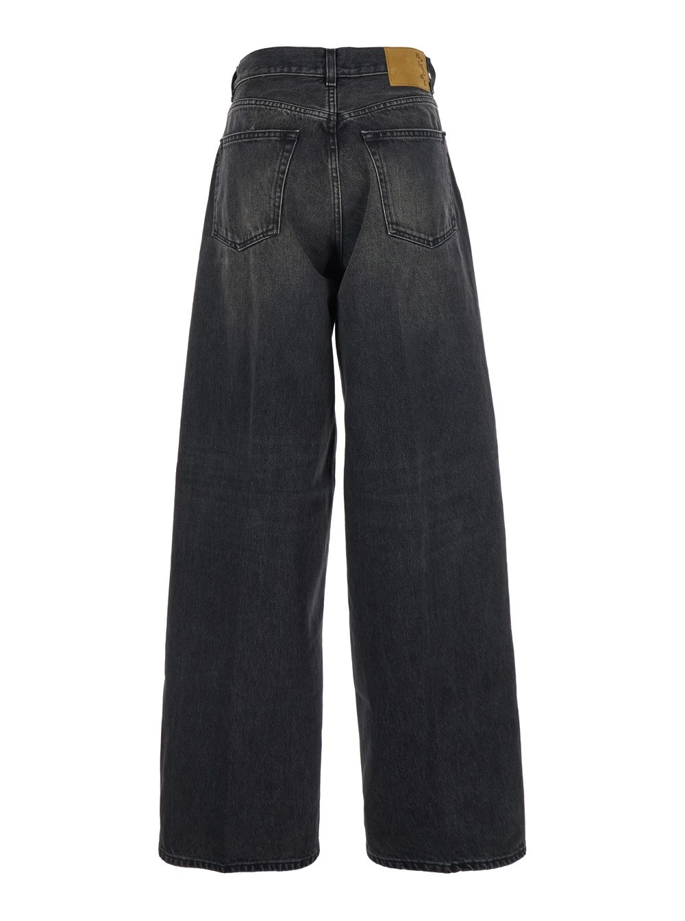 Haikure Jeans 'Bethany' con Patch Logo sul Retro e Gamba Ampia in Denim Grigio Donna, view 2