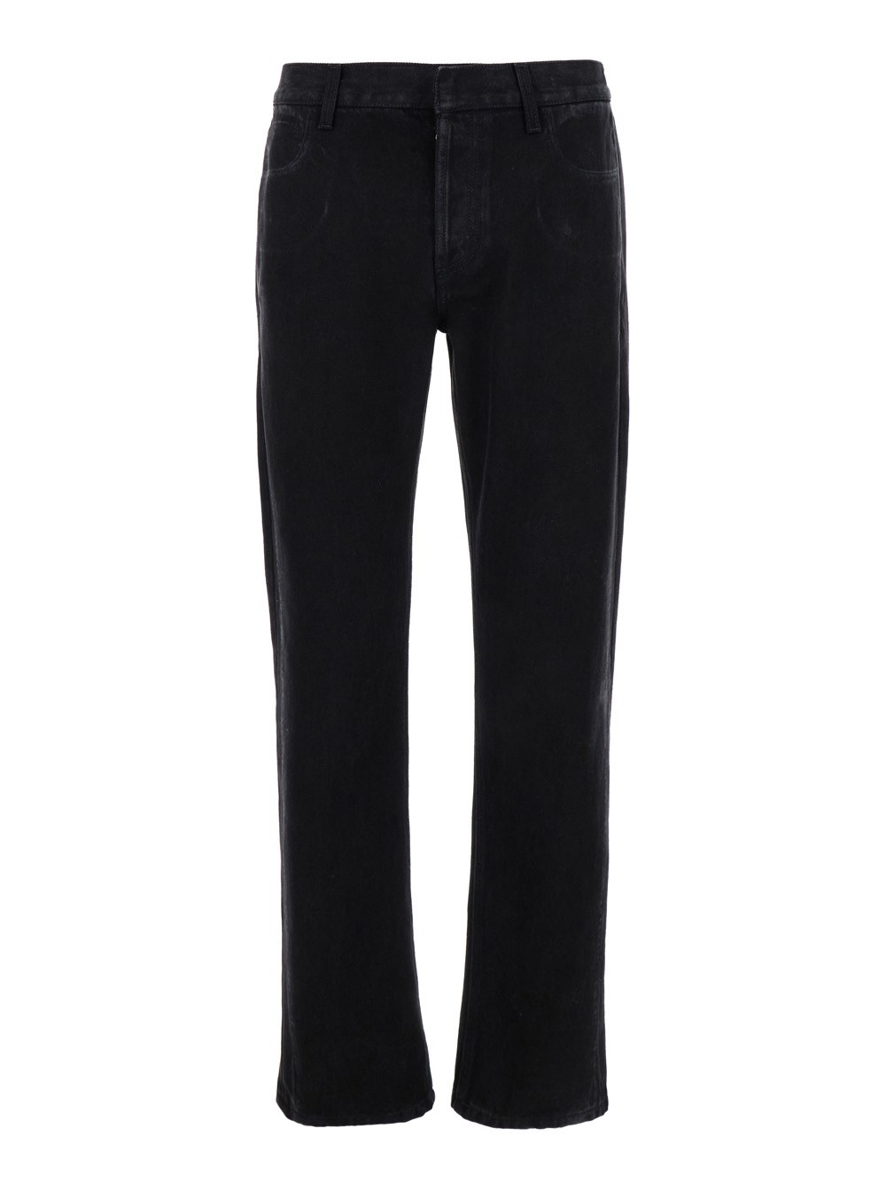 Alexander McQueen Jeans con Patch Logo sul Retro e Effetto Consumato in Denim Nero Uomo