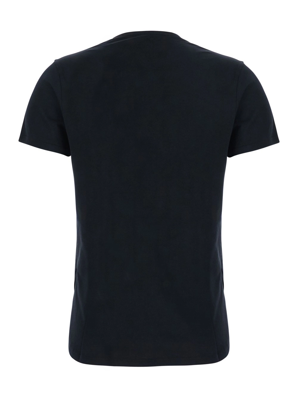 Fendi T-shirt con scollo a V e stampa sul fronte in cotone nera donna, view 2