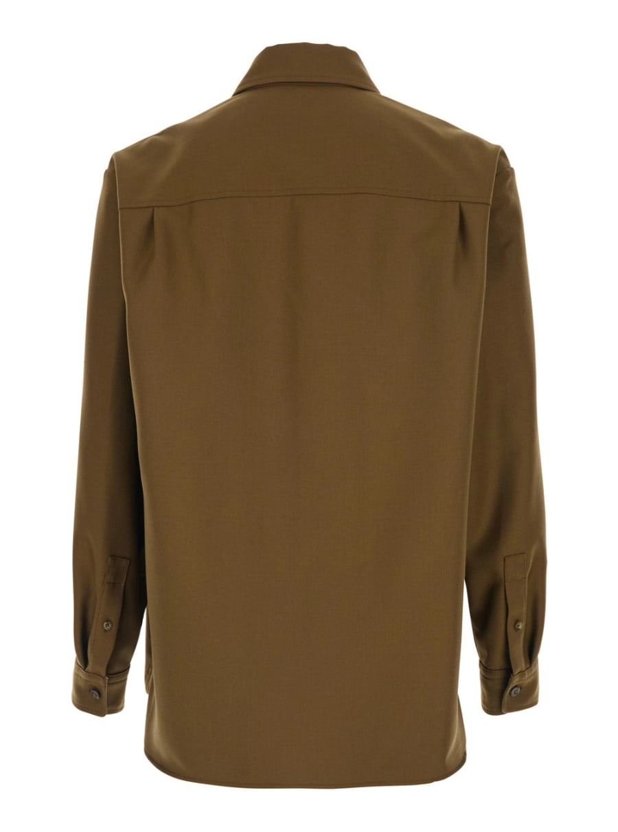 A.P.C. Giubbotto con Colletto Classico e Polsini con Bottone in Misto Lana Marrone Uomo, view 2