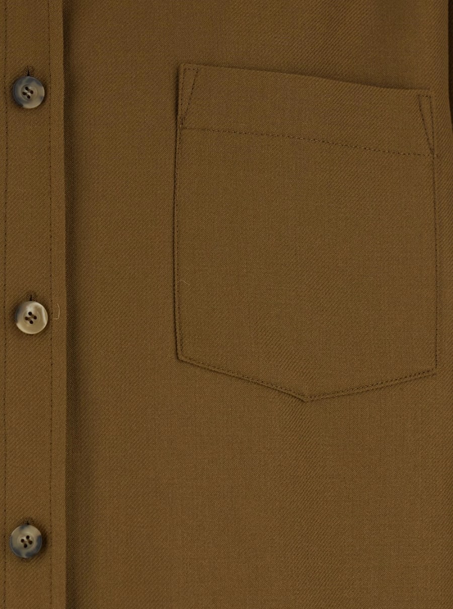 A.P.C. Giubbotto con Colletto Classico e Polsini con Bottone in Misto Lana Marrone Uomo, view 3