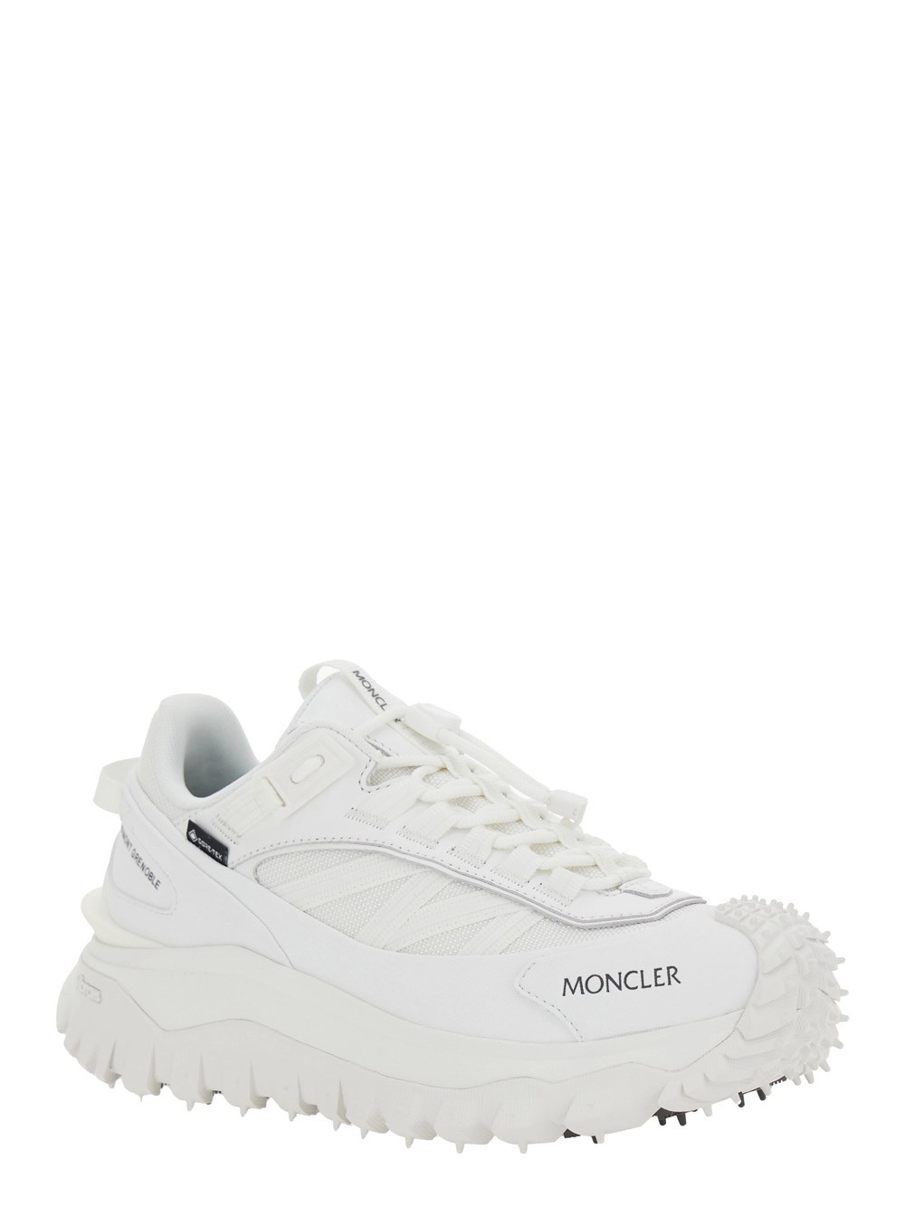 Moncler Sneakers Basse 'Trailgrip GTX' con Dettaglio Logo in Tessuto Bianche Donna, view 2