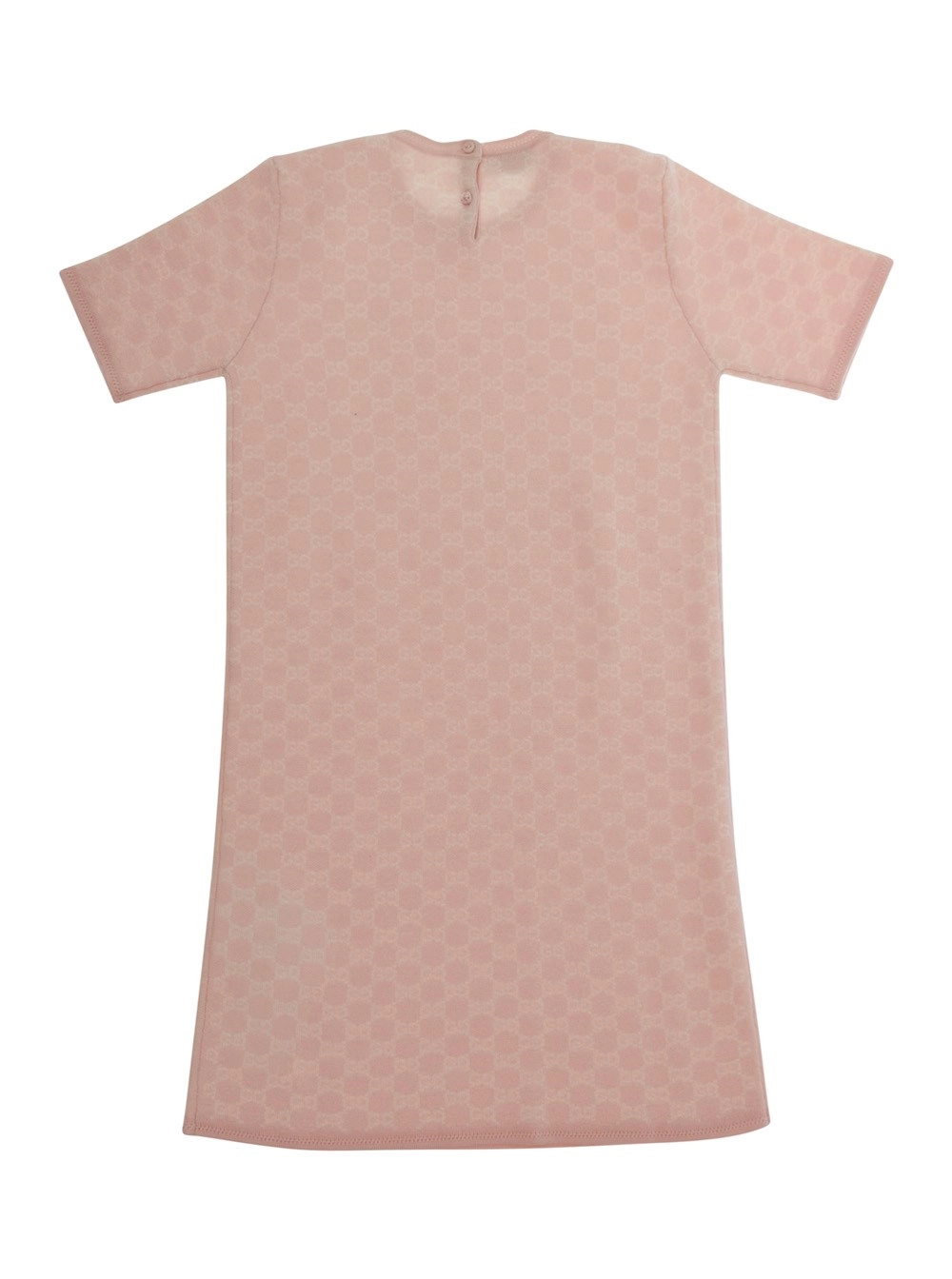 Gucci kids Abito con motivo GG all-over e in lana rosa per bambina, view 2