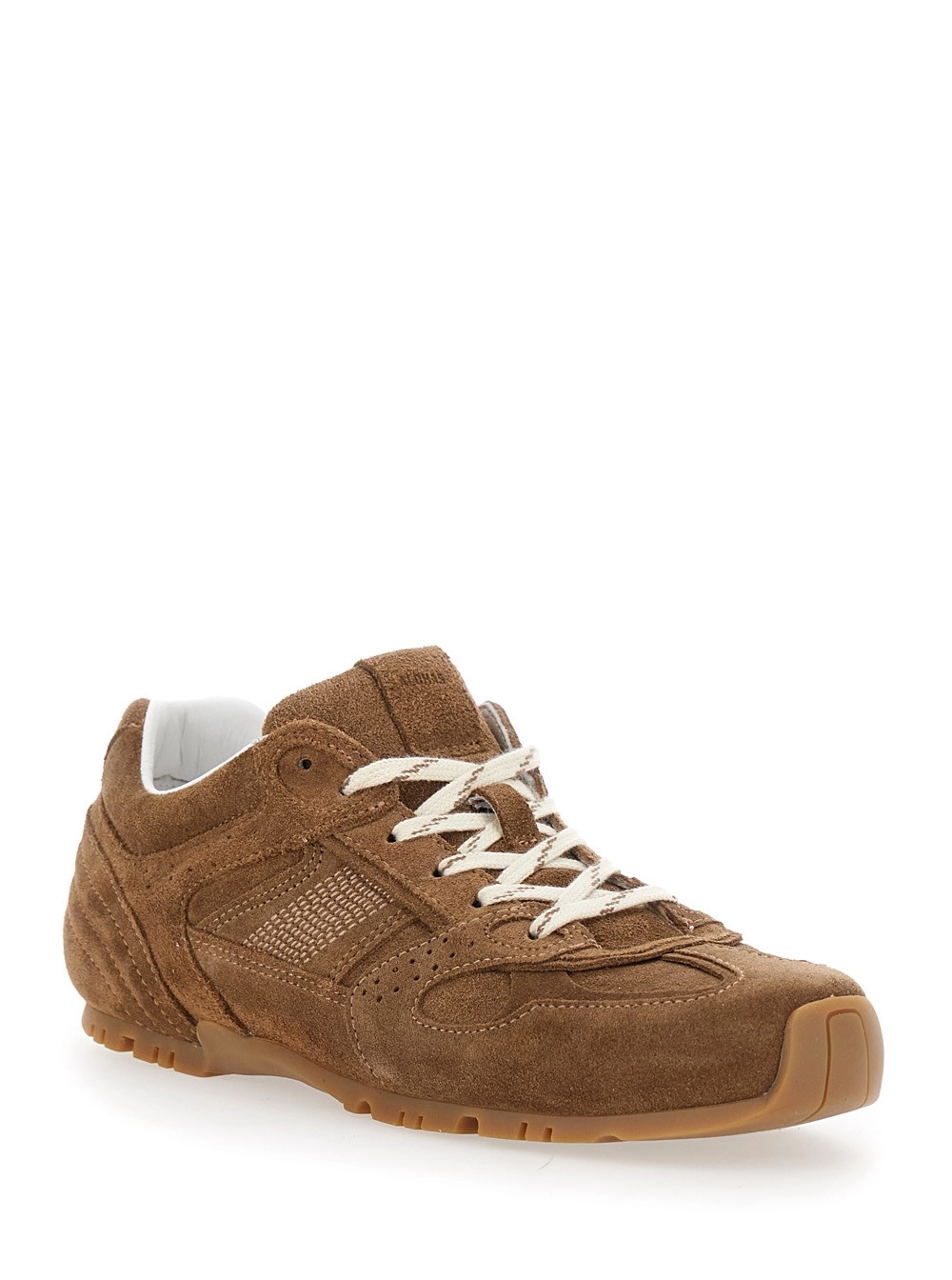 Alohas Sneaker 'Tb.56' Low Top con Logo Lettering sulla Linguetta e Dettagli Traforati in Pelle Scamosciata Marrone Donna, view 2