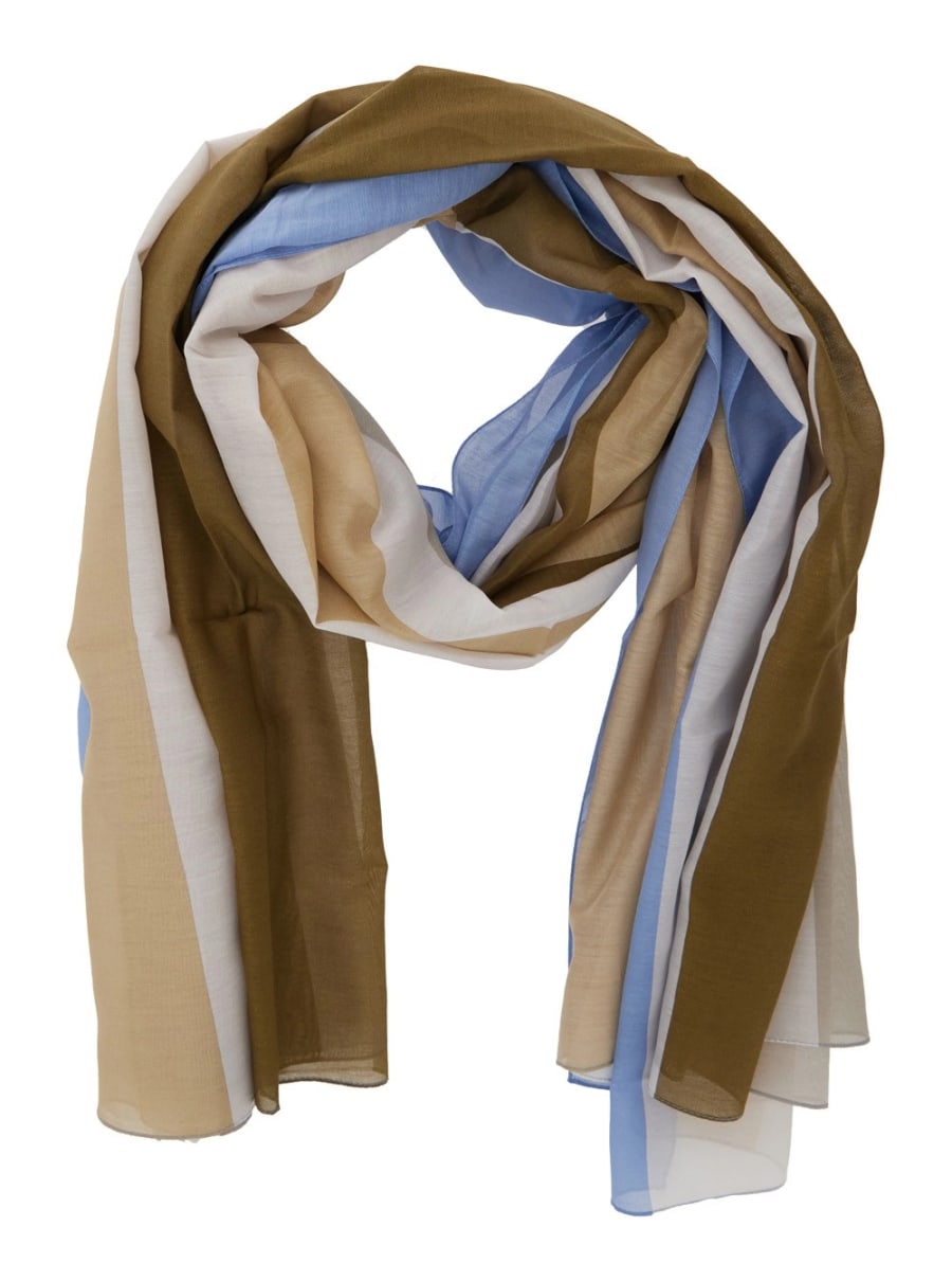 Saint Laurent Sciarpa con Stampa All-Over in Cotone e Seta Multicolor Donna, view 2