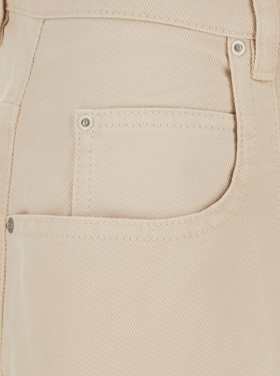 Isabel Marant Jeans 'Rodayna' con Patch Logo sul Retro e Gamba Ampia in Denim Beige Donna, view 3