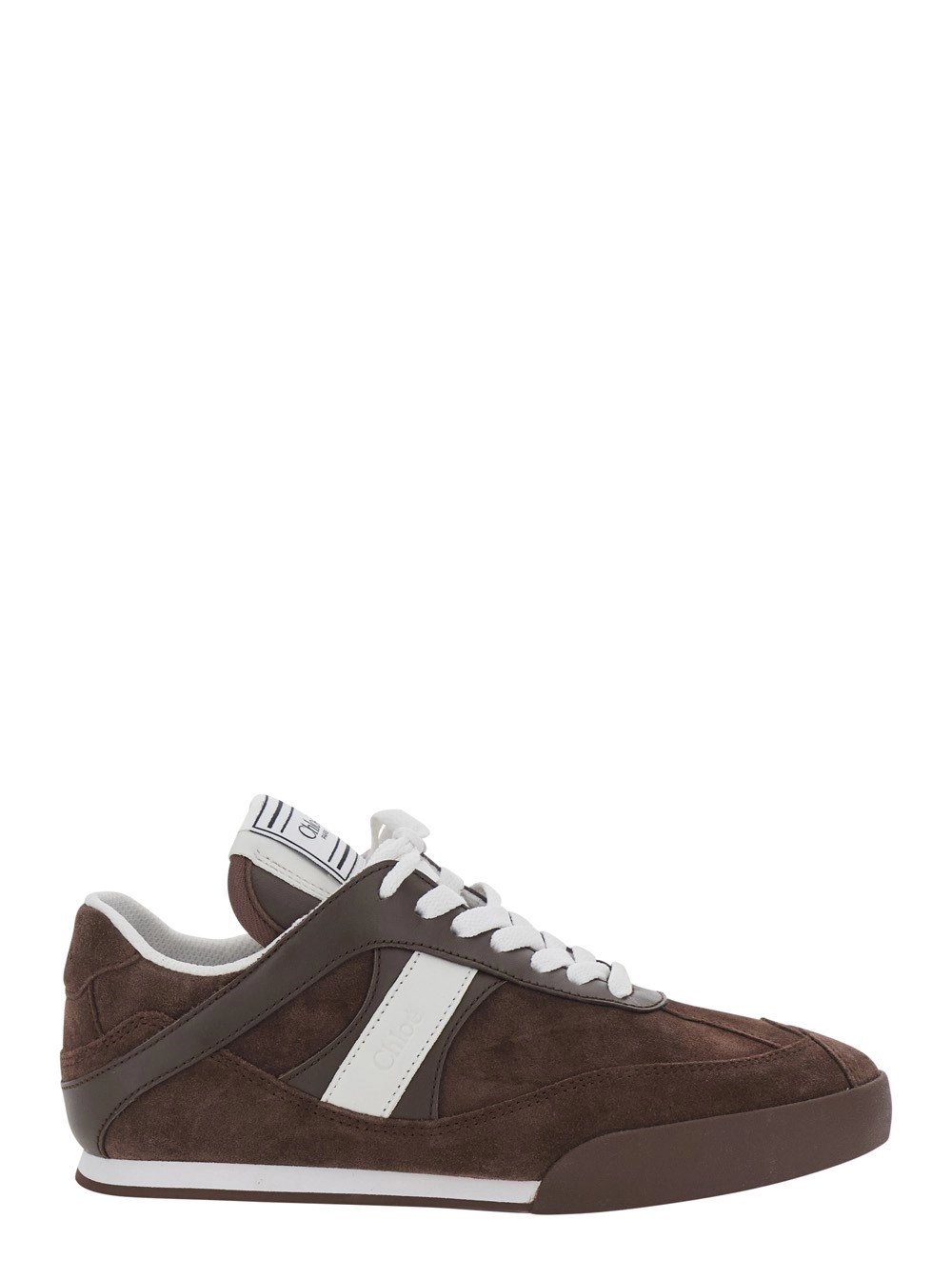 Chloé Sneakers Low Top con Patch Logo sulla Linguetta in Pelle Scamosciata Marroni Donna