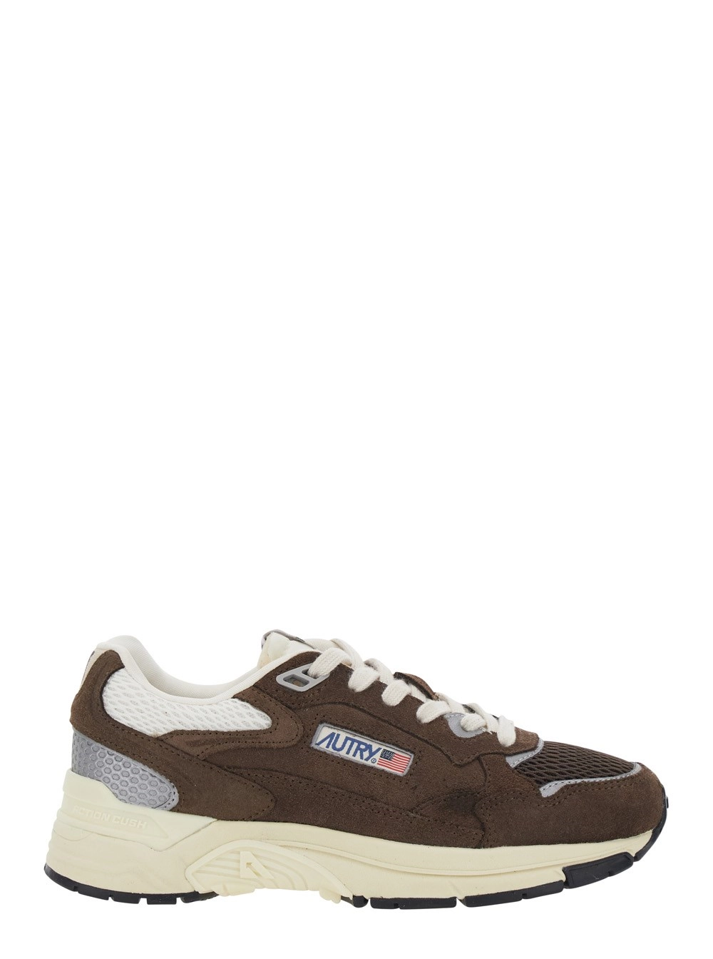 Autry Sneaker 'Hyperway' Low Top con Patch Logo su Linguetta e Lato in suede Tessuto marroni donna