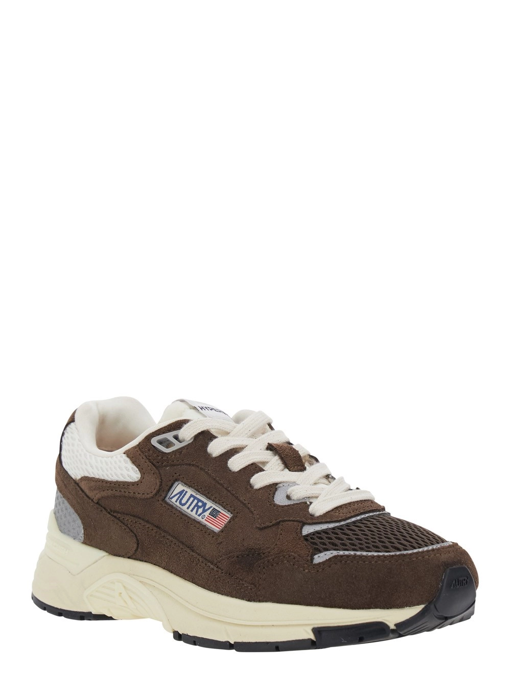 Autry Sneaker 'Hyperway' Low Top con Patch Logo su Linguetta e Lato in suede Tessuto marroni donna, view 2