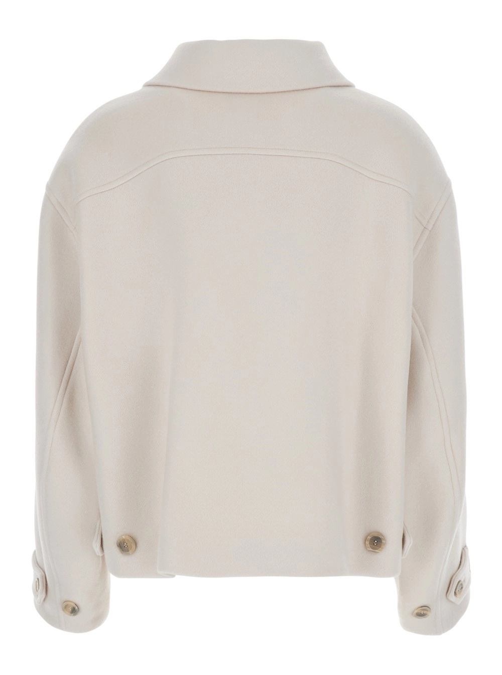 Semicouture Giubbotto 'Jeanie' con colletto classico e polsini abbottonati in lana bianco donna, view 2