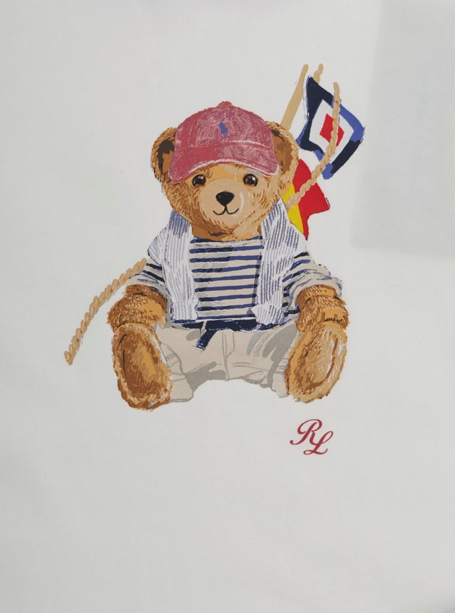 Polo ralph lauren kids KNIT-SHORT SET-OUTFIT SET Bianco Completo con T-Shirt e Pantaloni in Cotone Bambino, view 3