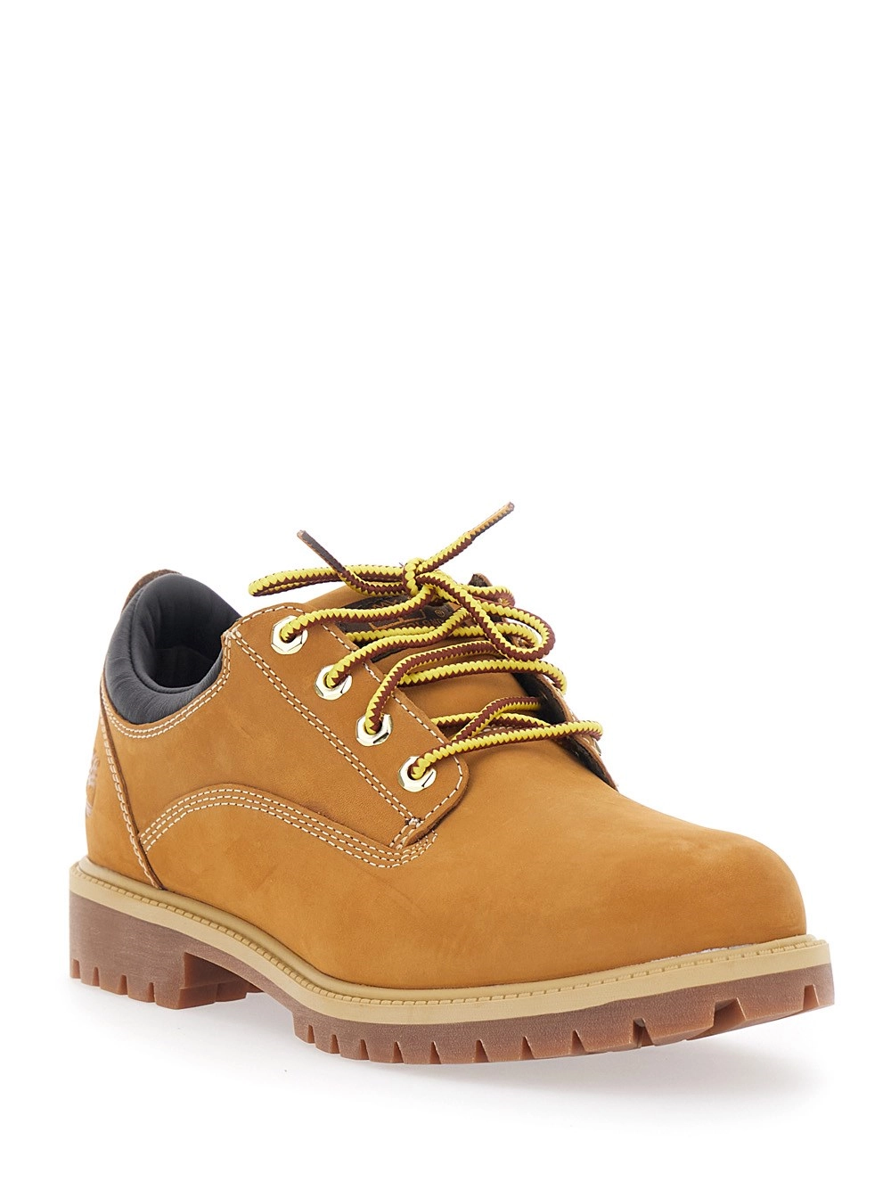 Timberland Stivaletti Stringati con Chiusura con Lacci Bicolore e Logo Impresso sul Lato in Pelle Beige Uomo, view 2