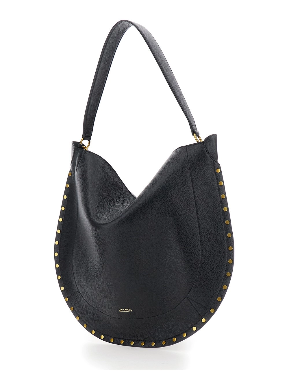Isabel Marant Borsa a Spalla 'Oskan Hobo' con Profilo Borchiato in Pelle Nera Donna, view 2