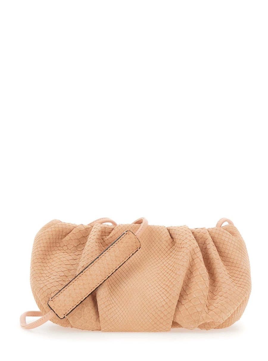 Biagini Clutch 'Pillow' con tracolla e chiusura con calamite in pelle rosa donna