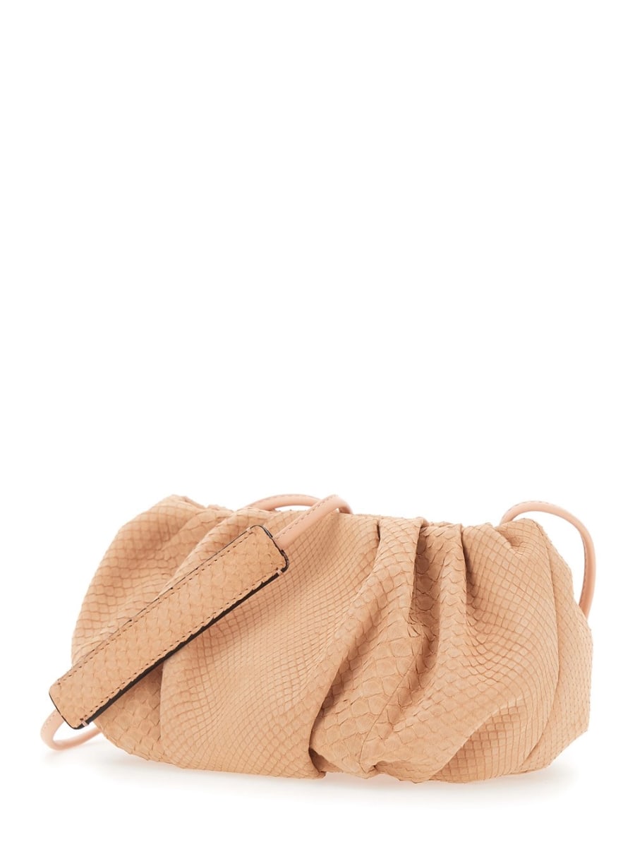 Biagini Clutch 'Pillow' con tracolla e chiusura con calamite in pelle rosa donna, view 2