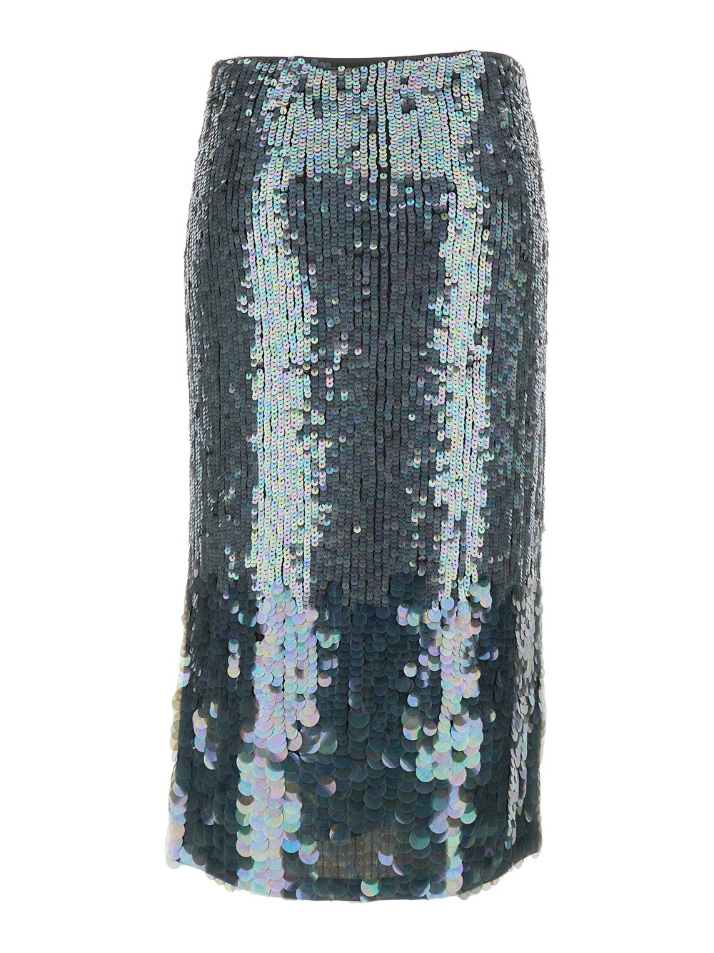 P.A.R.O.S.H. Gonna Midi con Paillettes All-Over in Poliammide Stretch Grigio Donna, view 2