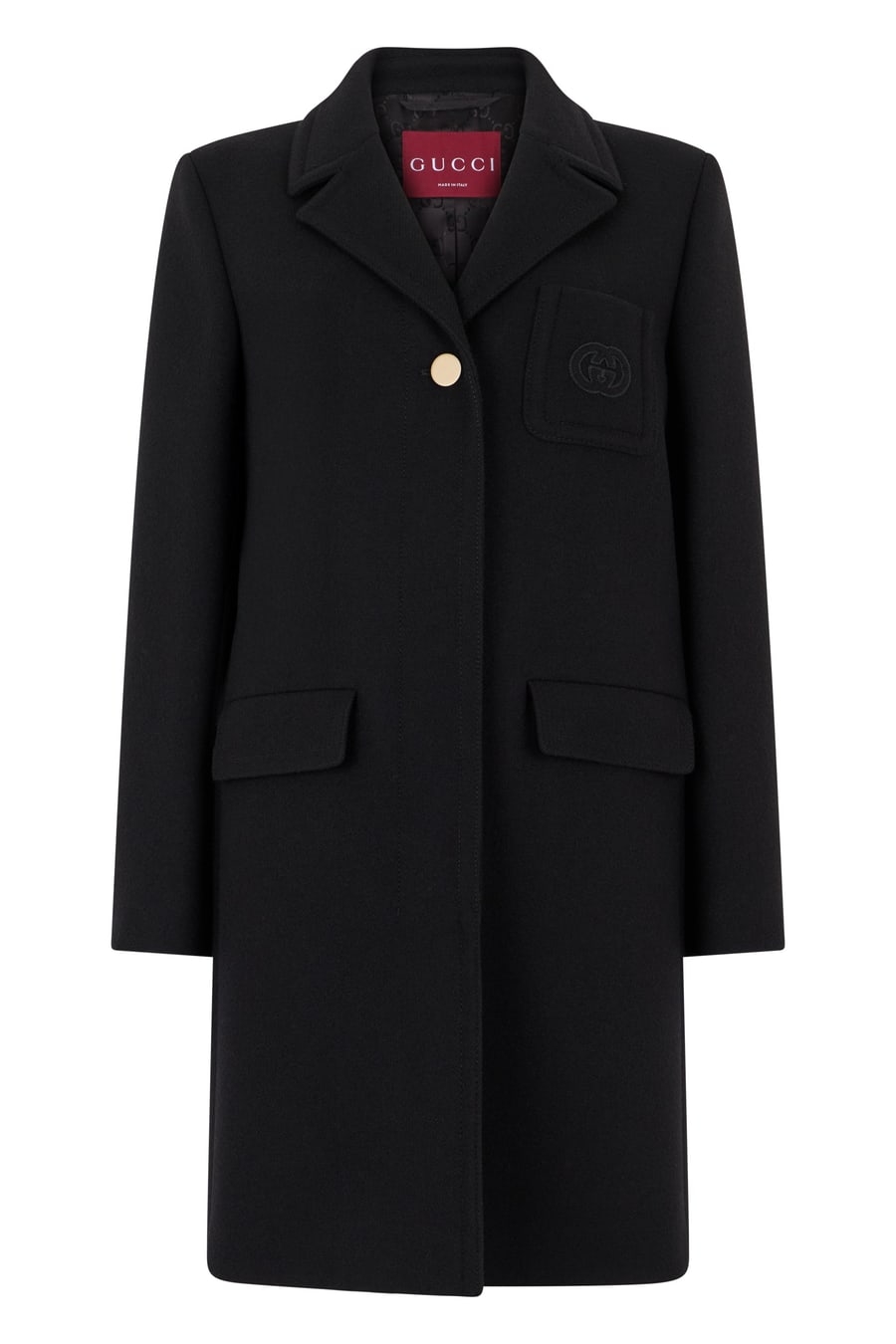 Gucci Cappotto in lana batavia con patch