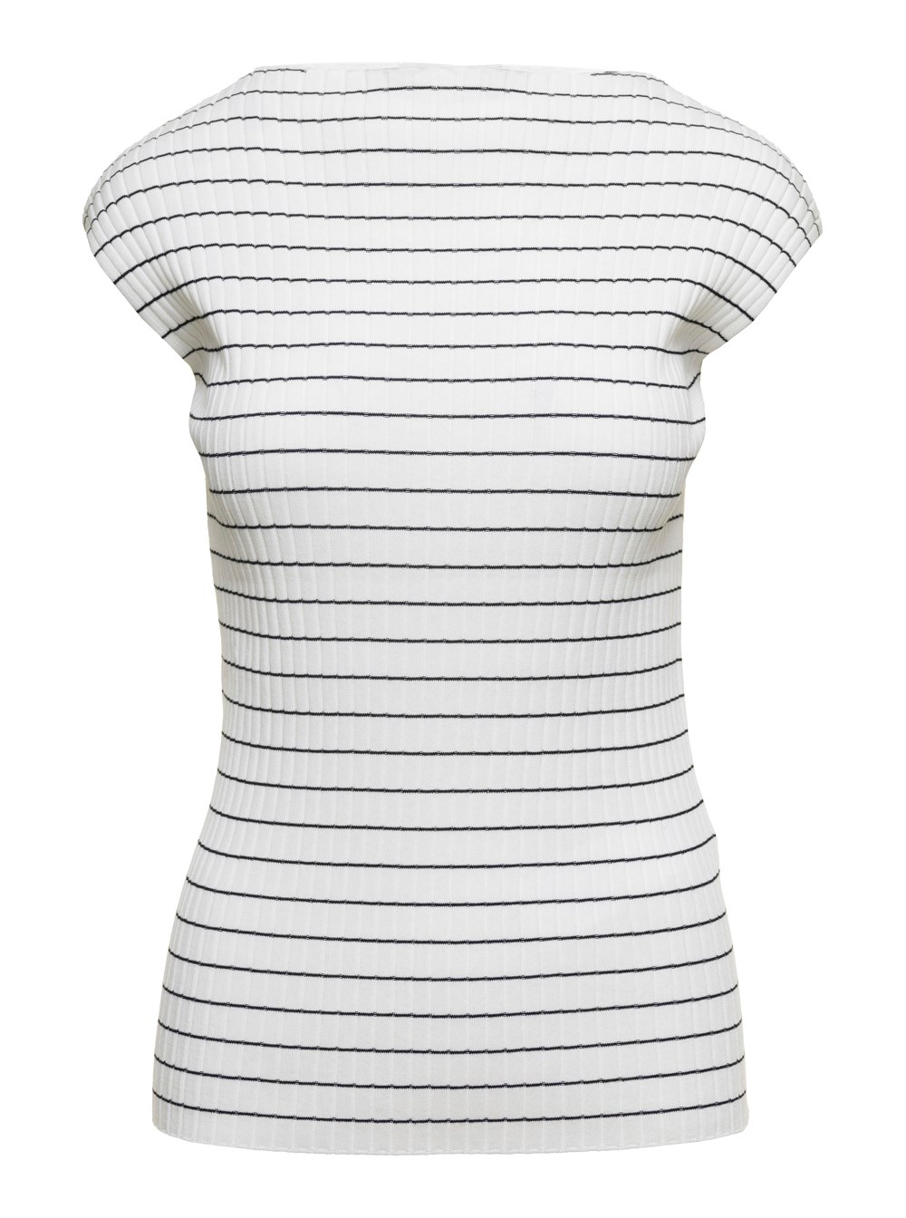 Sportmax T-shirt con Scollo a Barchetta in Cotone Bianco Donna