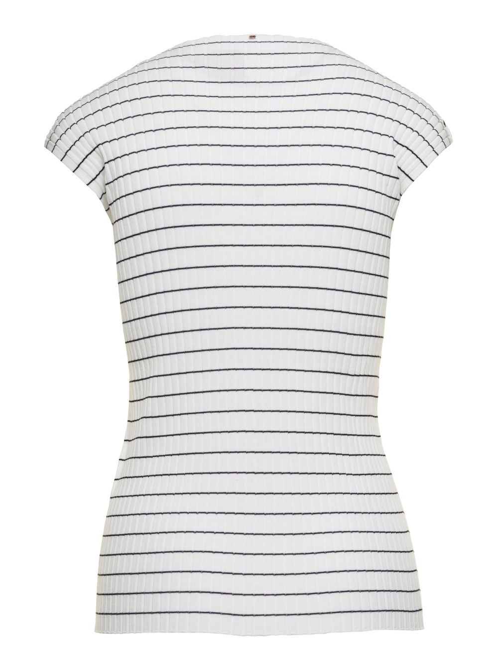 Sportmax T-shirt con Scollo a Barchetta in Cotone Bianco Donna, view 2