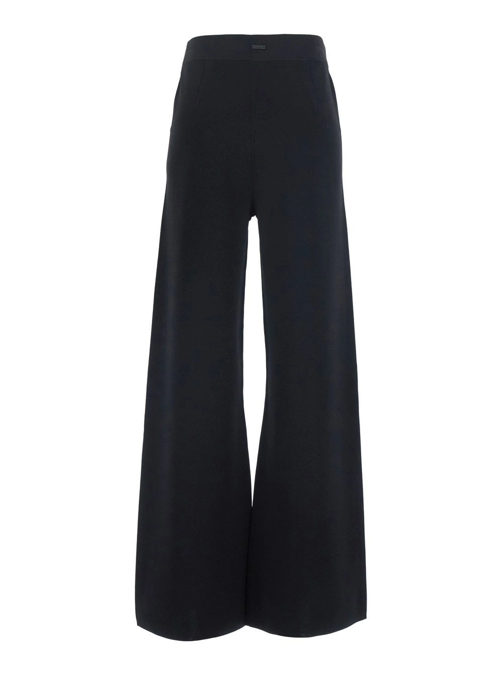 Max Mara Pantaloni 'Faida' con Gamba Ampia e Vita Elasticizzata in Misto Viscosa Neri Donna, view 2