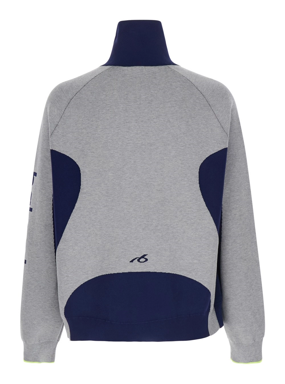 Balenciaga Cardigan con collo alto a contrasto e maxi logo lettering sulla manica in cotone grigio uomo