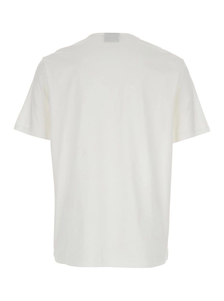 Emporio Armani T-Shirt Girocollo 'Emporio Armani' con Ricamo Logo sul Fronte in Cotone Bianco Uomo, view 2