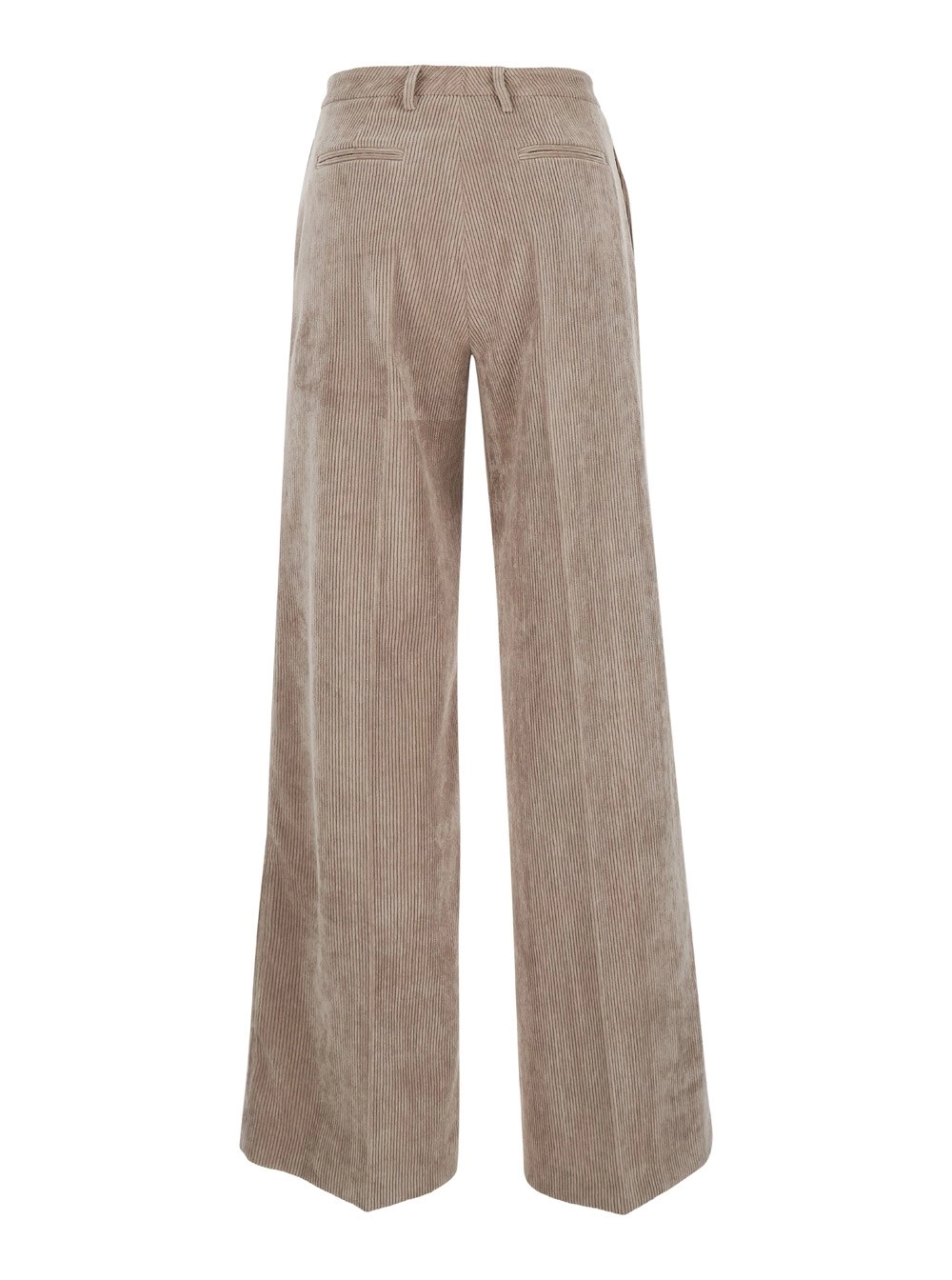 Leplain Pantaloni in velluto a coste con tasche e orli dritti in marrone per donna, view 2