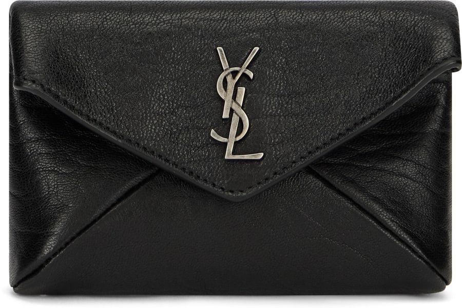 Saint Laurent Portacarte Envelope Con Decorazione Cassandre