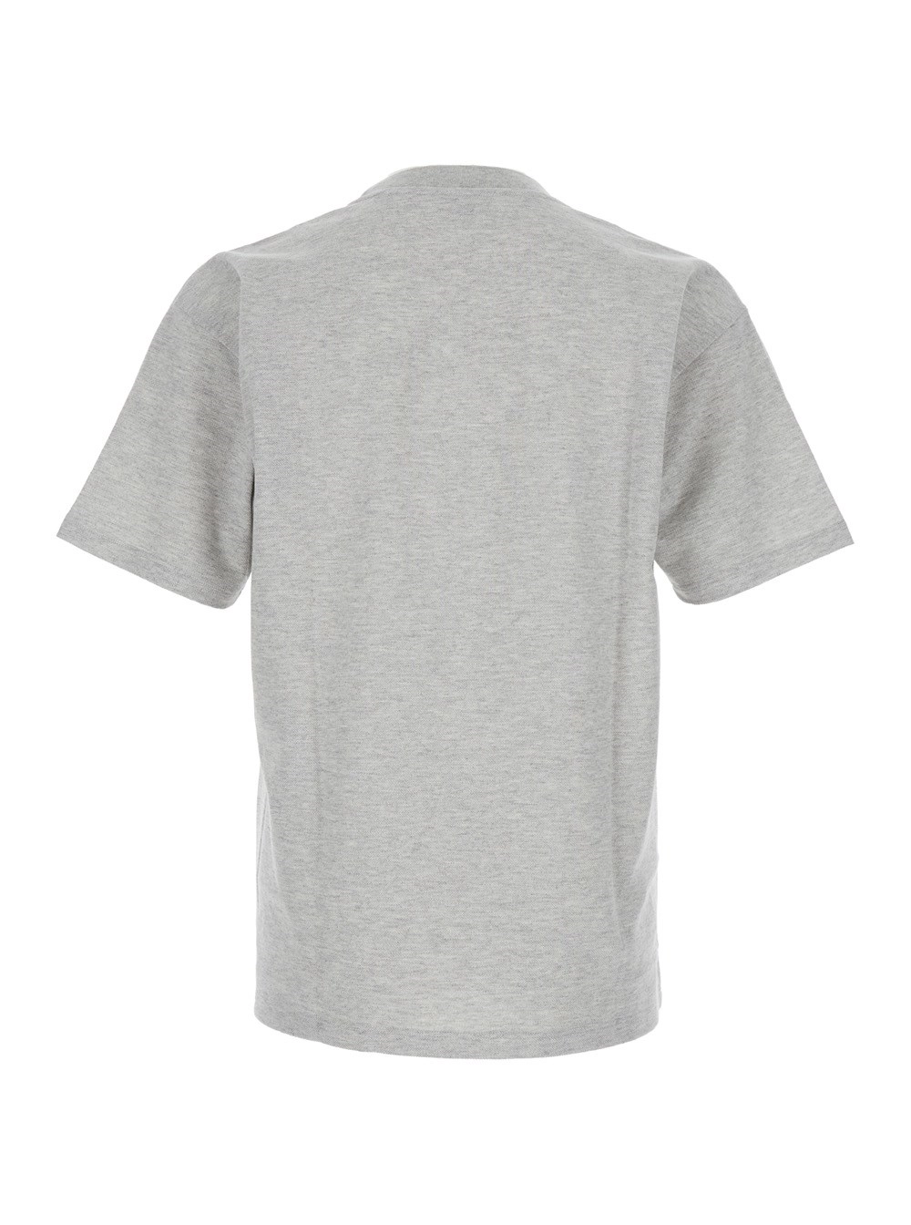 Saint Laurent T-Shirt Girocollo con Ricamo Cassandre in Cotone Grigia Uomo, view 2