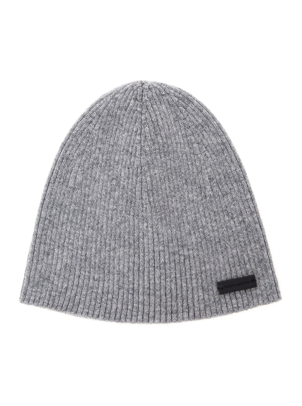 Saint Laurent Berretto con Patch Logo in Cashmere Grigio Uomo