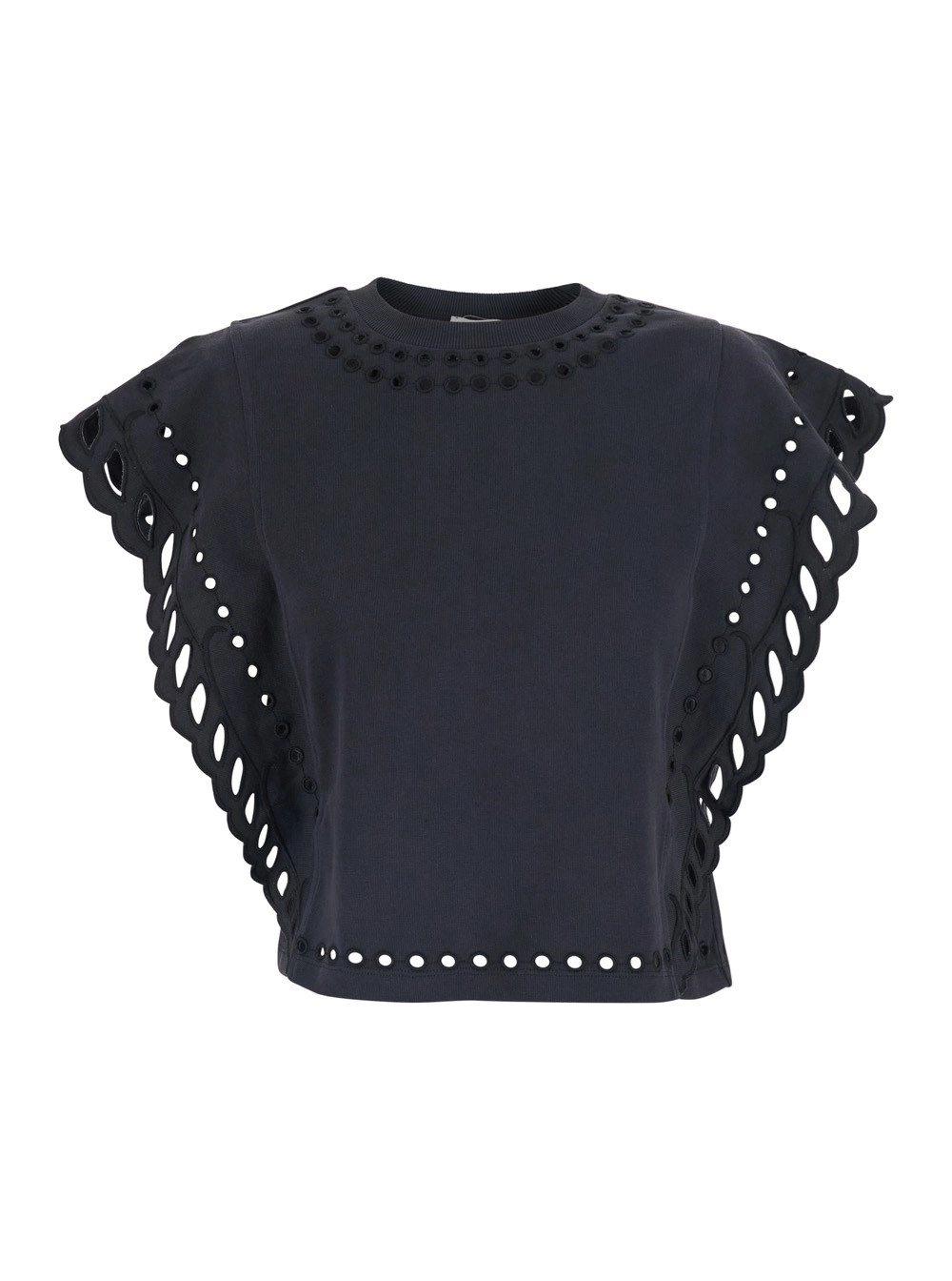 Marant etoile T-Shirt Nera 'Odyle-GC' con Scollo Rotondo e Maniche Corte in Cotone Donna